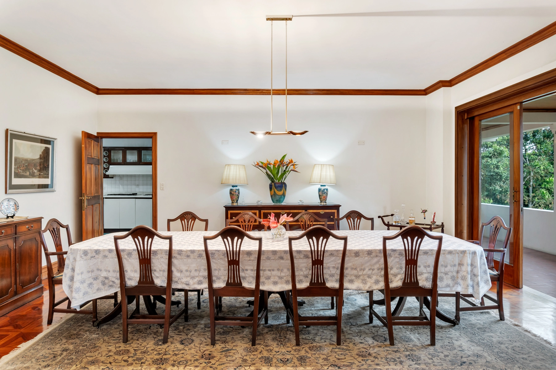 Comedor de la villa de lujo en Costa Rica